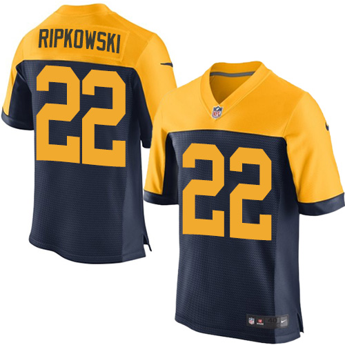 Men's Elite Aaron Ripkowski Nike Jersey Navy Blue Alternate - #22 NFL Green Bay Packers
